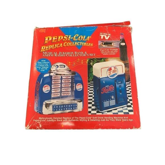 Vintage 80’ Pepsi-Cola Collectible Jukebox Bank & AM/FM Radio Collection - Picture 1 of 16